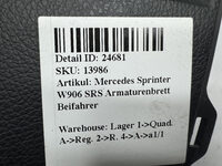 Mercedes Sprinter W906 SRS Armaturenbrett Beifahrer Bild 7