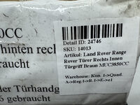 Land Rover Range Rover Türer Rechts Innen Türgriff Braun MUC3850CC Bild 5