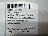 Mercedes C Klasse W204 Limousine Panoramadach Dachhimmel Himmel Schwarz Set A2046900950 Bild 7