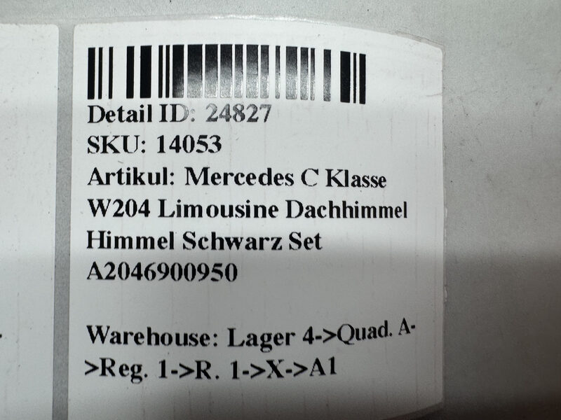 Mercedes C Klasse W204 Limousine Dachhimmel Himmel Schwarz Set A2046900950 Bild 7