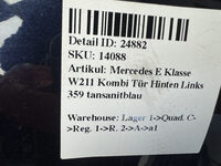 Mercedes E Klasse W211 Kombi Tür Hinten Links 359 tansanitblau Bild 5