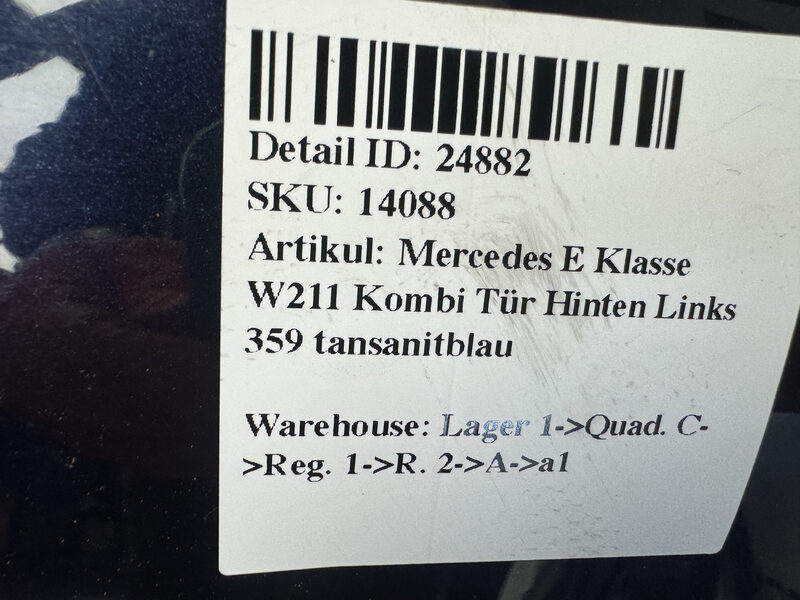 Mercedes E Klasse W211 Kombi Tür Hinten Links 359 tansanitblau Bild 5