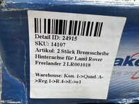 2 Stück Bremsscheibe Hinterachse für Land Rover Freelander 2 LR001018 Bild 7