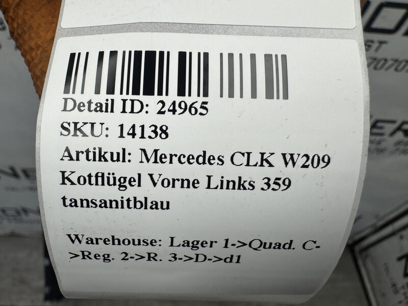Mercedes CLK W209  Kotflügel Vorne Links 359 tansanitblau Bild 8