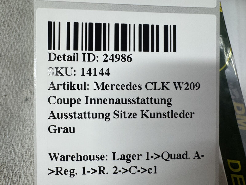 Mercedes CLK W209 Coupe Innenausstattung Ausstattung Sitze Kunstleder Grau Bild 10