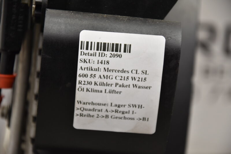 Mercedes CL SL 600 55 AMG C215 W215 R230 Kühler Paket Wasser Öl Klima Lüfter Bild 10