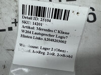 Mercedes C Klasse W204 Lautsprecher Logic7 Hinten Links A2048203002 Bild 4