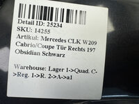Mercedes CLK W209 Cabrio/Coupe Tür Rechts 197 Obsidian Schwarz Bild 10