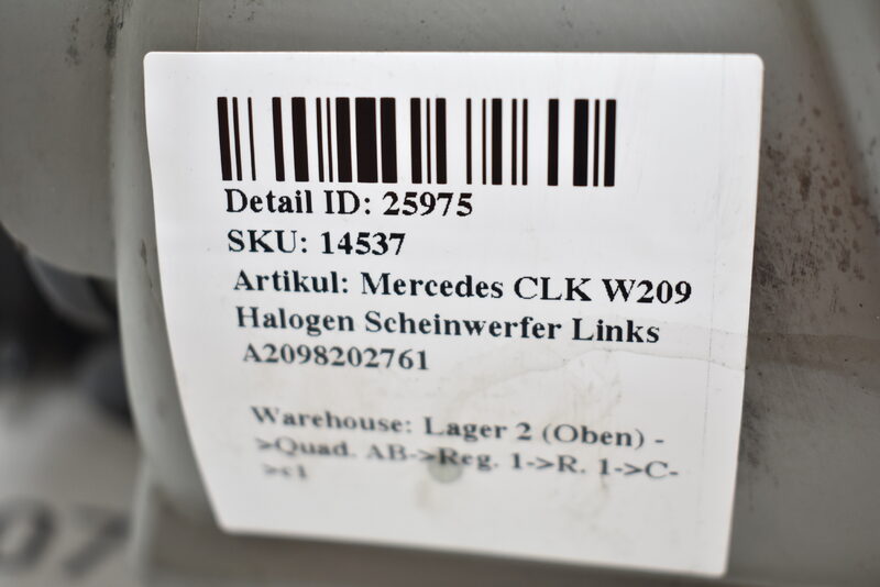 Mercedes CLK W209  Halogen Scheinwerfer Links A2098202761 Bild 6