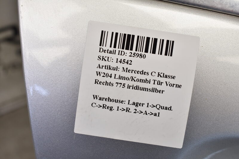 Mercedes C Klasse W204 Limo/Kombi Tür Vorne Rechts 775 iridiumsilber Bild 6