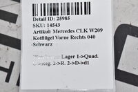 Mercedes CLK W209  Kotflügel Vorne Rechts 040 Schwarz Bild 8