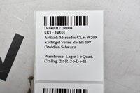 Mercedes CLK W209  Kotflügel Vorne Rechts 197 Obsidian Schwarz Bild 8