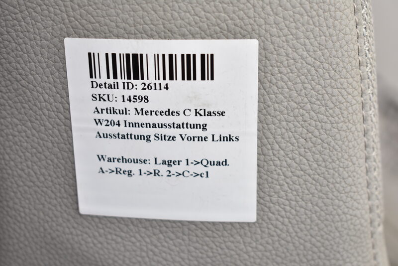 Mercedes C Klasse W204 Innenausstattung Ausstattung Sitze Vorne Links Bild 7