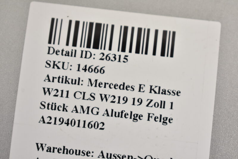 Mercedes E Klasse W211 CLS W219 19 Zoll 1 Stück AMG Alufelge Felge A2194011602 Bild 7