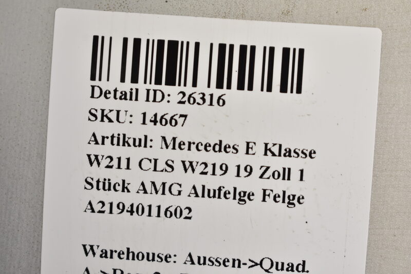Mercedes E Klasse W211 CLS W219 19 Zoll 1 Stück AMG Alufelge Felge A2194011602 Bild 7