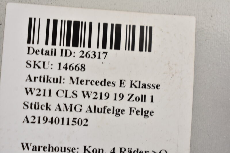 Mercedes E Klasse W211 CLS W219 19 Zoll 1 Stück AMG Alufelge Felge A2194011502 Bild 7