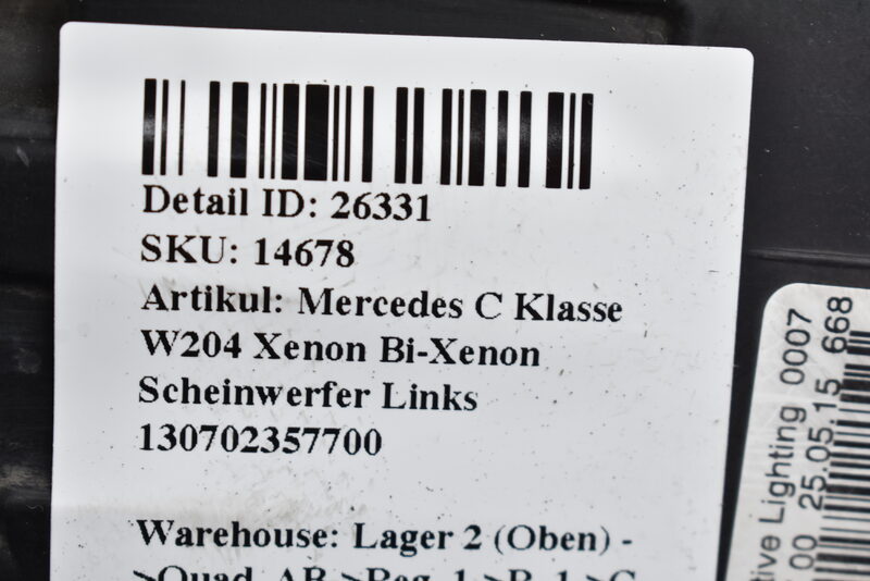 Mercedes C Klasse W204  Xenon Bi-Xenon Scheinwerfer Links 130702357700 Bild 7