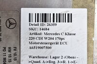 Mercedes C Klasse 220 CDI W204  170ps Motorsteuergerät ECU A6519007500 Bild 4