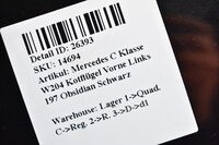 Mercedes C Klasse W204  Kotflügel Vorne Links 197 Obsidian Schwarz Bild 5