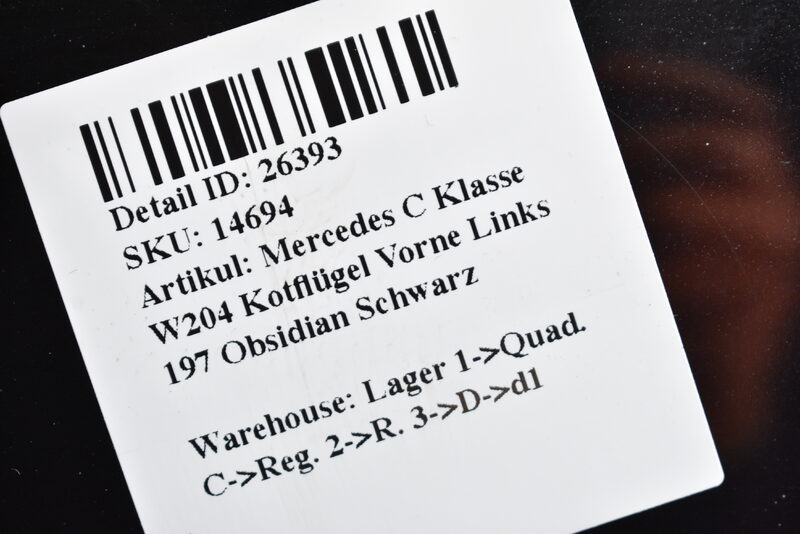 Mercedes C Klasse W204  Kotflügel Vorne Links 197 Obsidian Schwarz Bild 5