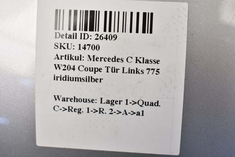 Mercedes C Klasse W204 Coupe Tür Links 775 iridiumsilber Bild 5