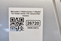 Mercedes C W204 Kombi / T-Modell Tür  hinten rechts 775 iridiumsilber metallic Bild 6