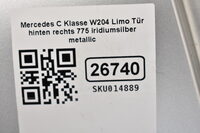Mercedes C Klasse W204 Limo Tür  hinten rechts 775 iridiumsilber metallic Bild 7