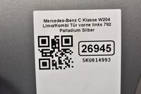 Mercedes-Benz C Klasse W204 Limo/Kombi Tür vorne links 792 Palladium Silber Bild 6