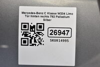 Mercedes-Benz C Klasse W204 Limousine Tür  hinten rechts 792 Palladium Silber Bild 6