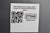 Mercedes-Benz E Coupe W207 Coupe Tür  rechts 792 Palladium Silber Bild 5