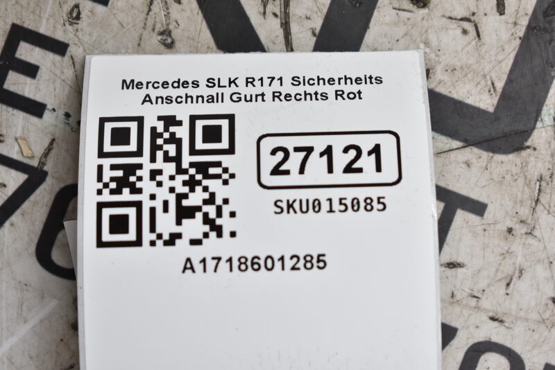 Mercedes SLK R171 Sicherheits Anschnall Gurt Rechts Rot A1718601285 Bild 4