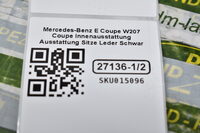 Mercedes-Benz E Coupe W207 Coupe Innenausstattung Ausstattung Sitze Leder Schwarz Bild 11