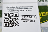 Mercedes-Benz E Klasse W213 Limousine Innenausstattung Ausstattung Sitze Leder Schwarz Bild 13