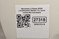 Mercedes C-Klasse W204 Limo/Kombi/T-Modell Tür  vorne rechts 650 Calcitweiß Bild 7