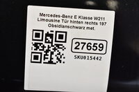 Mercedes-Benz E Klasse W211 Limousine Tür hinten rechts 197 Obsidianschwarz met. Bild 5
