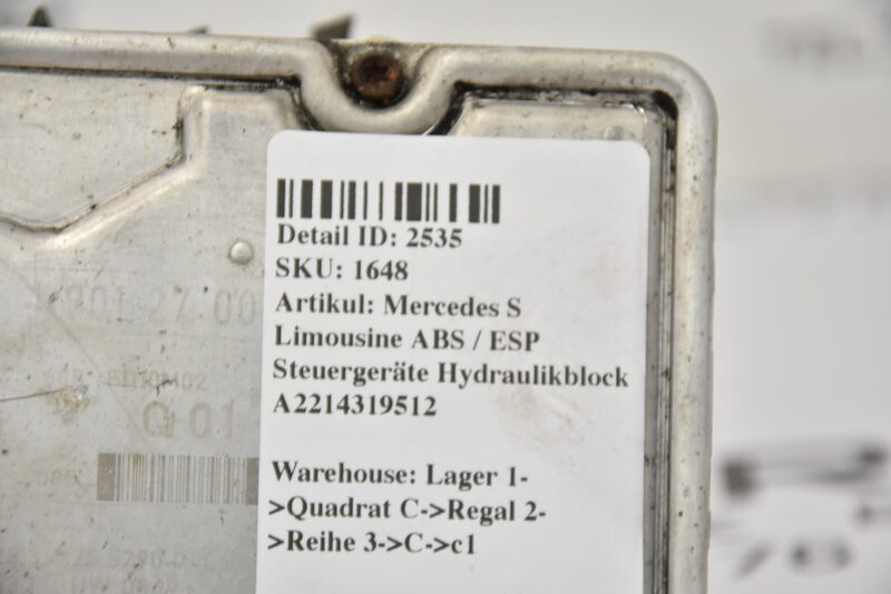 Mercedes S Limousine  ABS / ESP Steuergeräte Hydraulikblock A2214319512 Bild 7