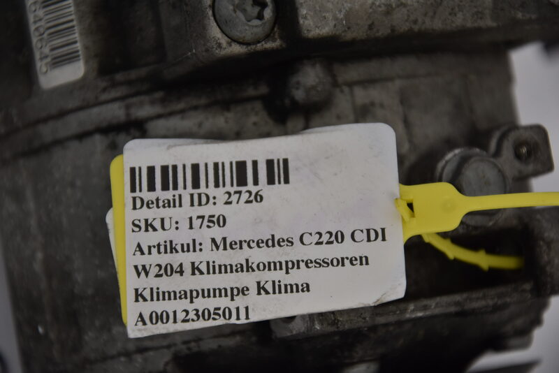 Mercedes  W204 W207 W212 W218 W204 Klimakompressor Klima Pumpe A0012305011 Bild 5