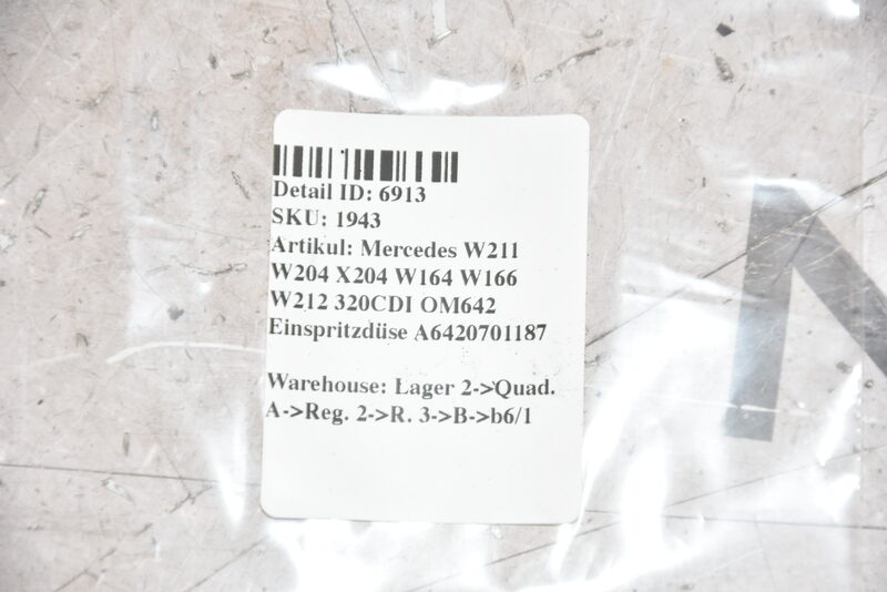 Mercedes W211 W204 X204 W164 W166 W212 320CDI OM642 Einspritzdüse A6420701187 Bild 5