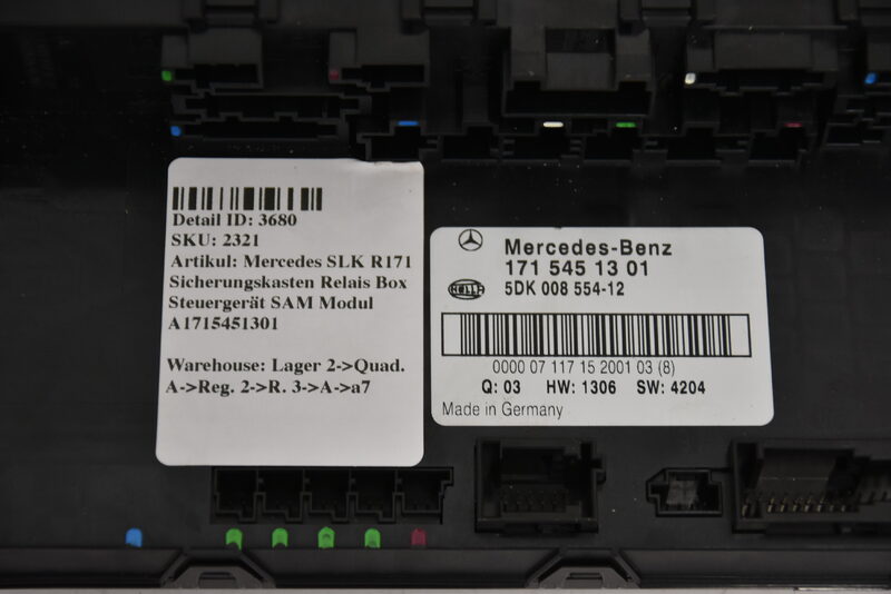 Mercedes SLK R171 Sicherungskasten Relais Box Steuergerät SAM Modul A1715451301 Bild 3