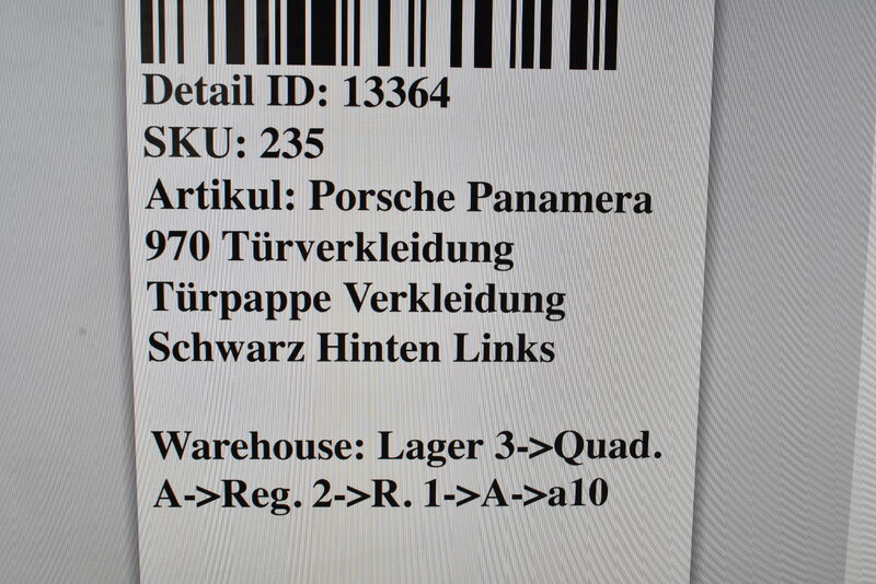 Porsche Panamera 970 Türverkleidung Türpappe Verkleidung Schwarz Hinten Links Bild 5