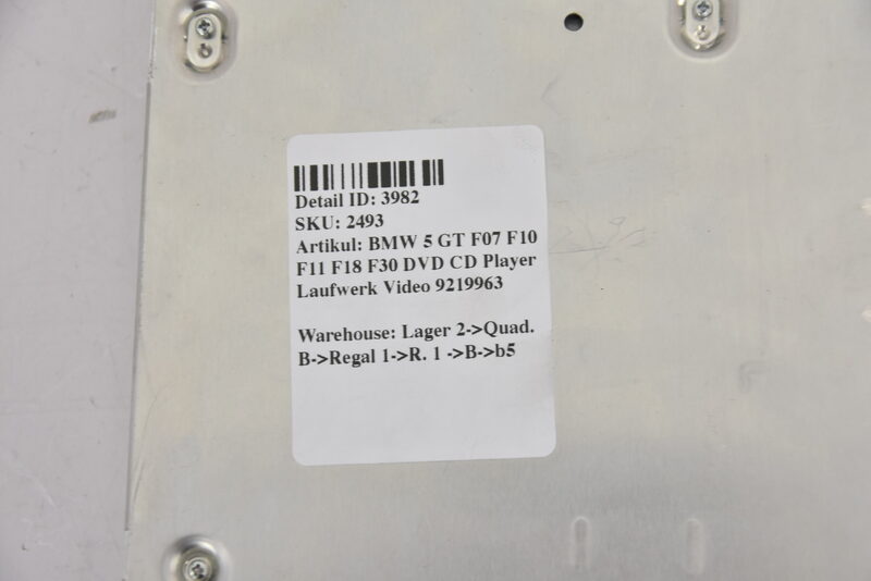 BMW 5 GT F07 F10 F11 F18 F30 DVD CD Player Laufwerk Video 9219963 Bild 5