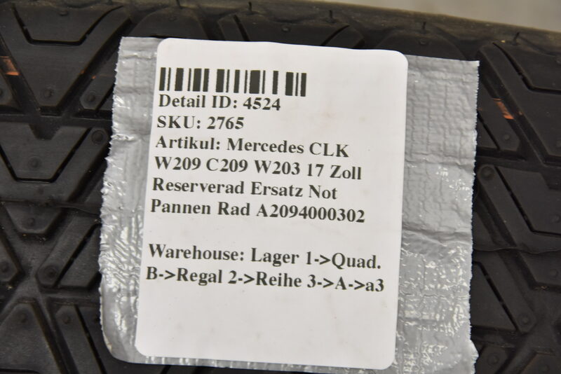 Mercedes CLK W209 C209 W203 17 Zoll Reserverad Ersatz Not Pannen Rad A2094000302 Bild 4