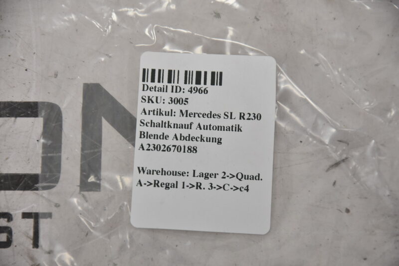 Mercedes SL R230 Schaltknauf Automatik Blende Abdeckung A2302670188 Bild 3