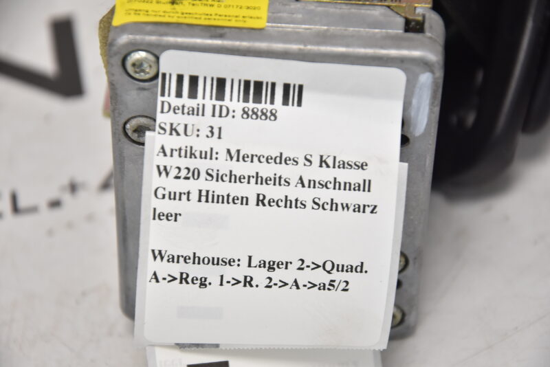 Mercedes S Klasse W220 Sicherheits Anschnall Gurt Hinten Rechts A2208605885 Bild 5