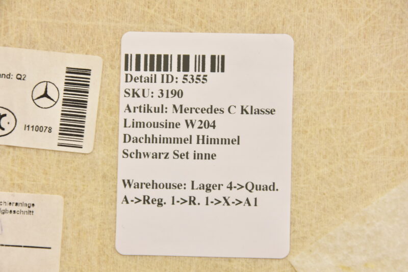 Mercedes C Limo W204 Dachhimmel Himmel Schwarz Set A2046906550 Bild 10