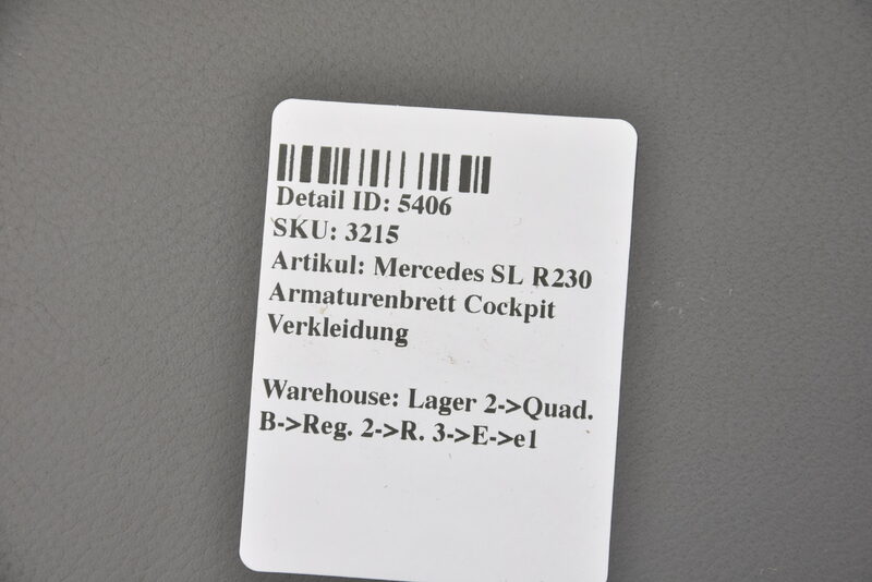 Mercedes SL R230 Armaturenbrett Cockpit Verkleidung Grau Leder Bild 4