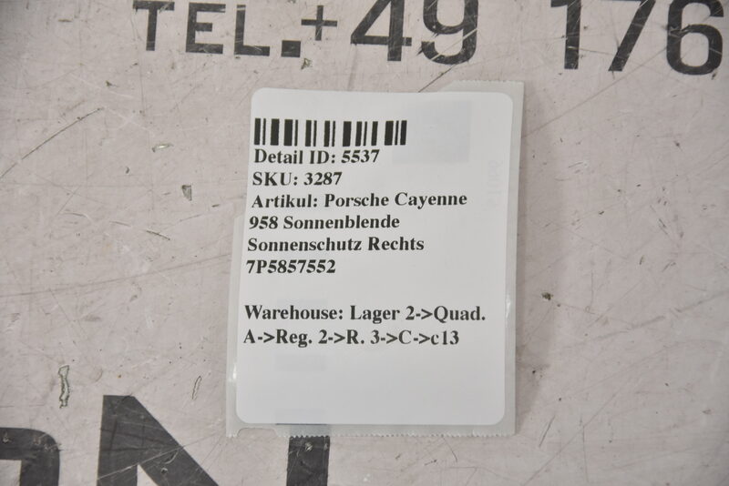 Porsche Cayenne 958 Sonnenblende Sonnenschutz Rechts 7P5857552 Bild 4