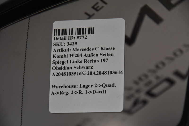 Mercedes W204 Außen Seiten Spiegel Links Rechts Schwarz A2048103516 A2048103616 Bild 6