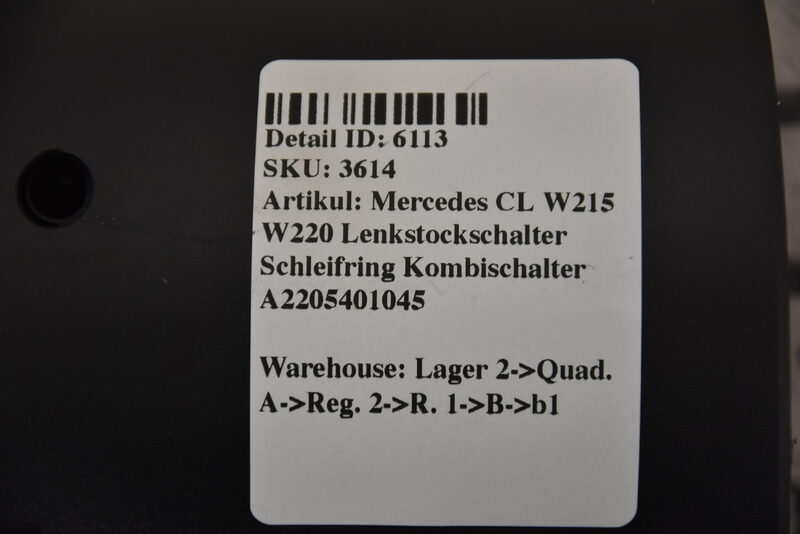 Mercedes CL W215 W220 Lenkstockschalter Schleifring Kombischalter A2205401045 Bild 4
