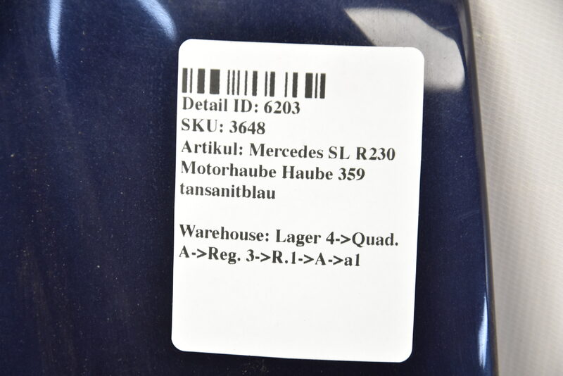 Mercedes SL R230 Motorhaube Haube 359 tansanitblau Bild 3
